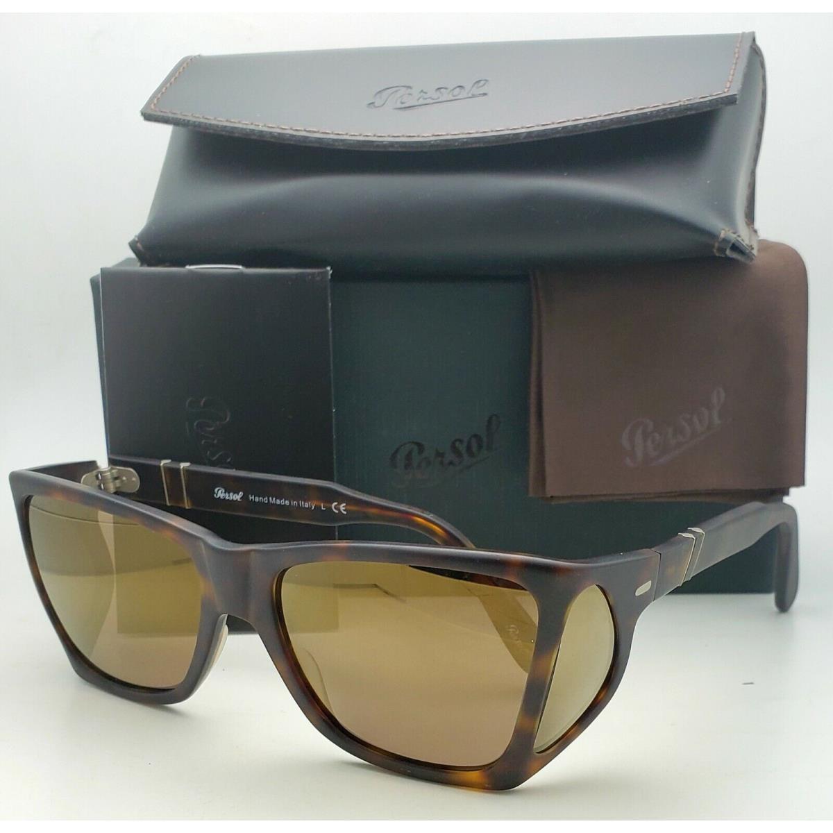 Persol Sunglasses 0009 899/O3 Tortoise Frames w/ Side Shields Gold Mirror