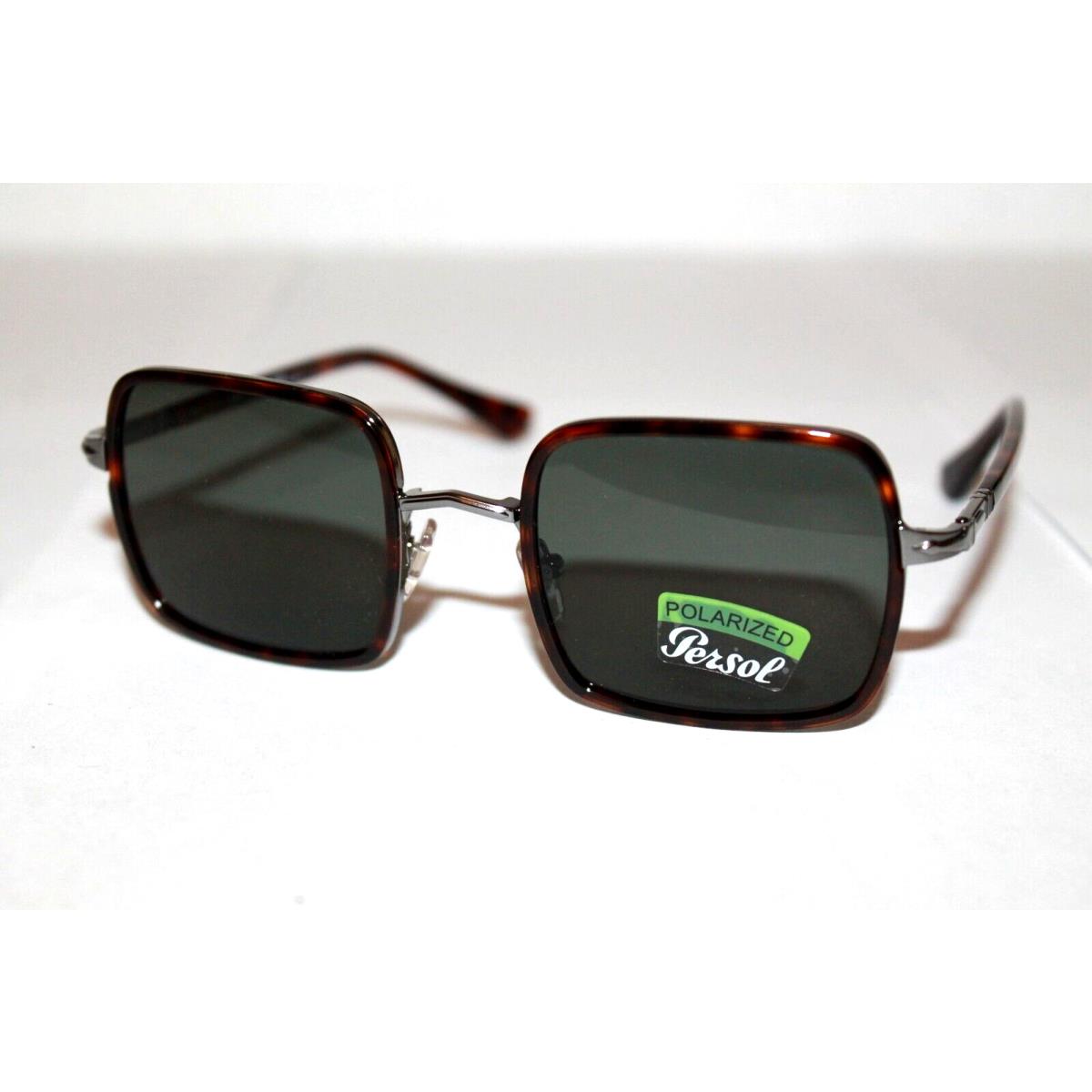 Persol Polarized Sunglasses PO2475S 513/58 Gunmetal Havana W/ Polar Green Lens