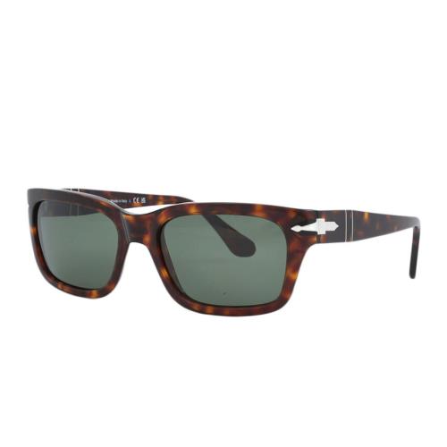 Persol PO3301S Men`s Havana Frame Green Lens Rectangular Sunglasses 57MM