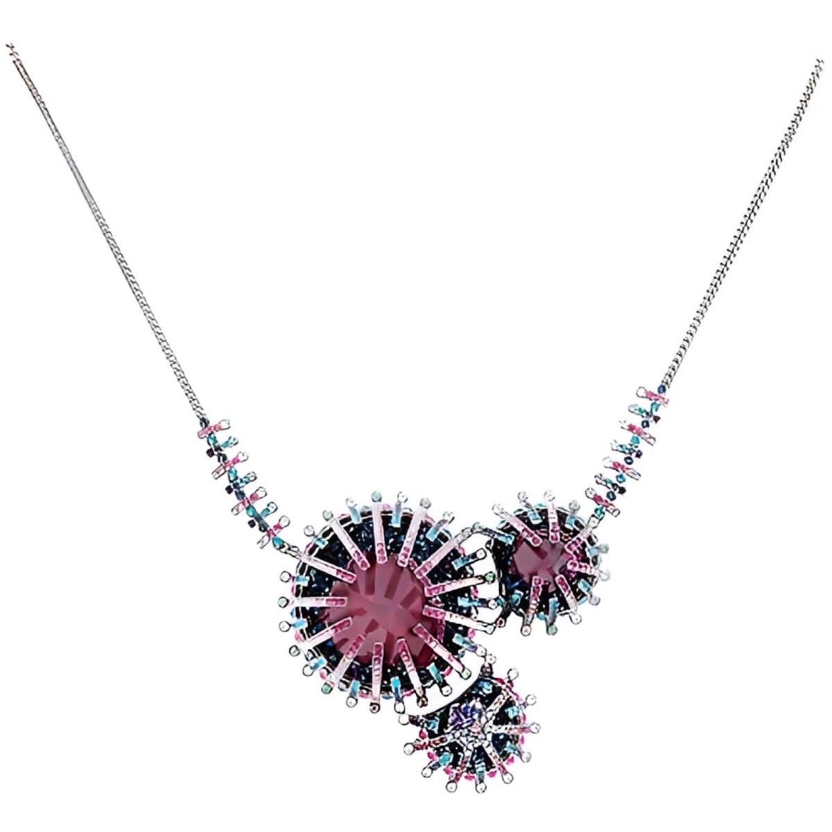 Swarovski Women`s Necklace Efflorescence Rhodium Plated Crystals Pave 5199662