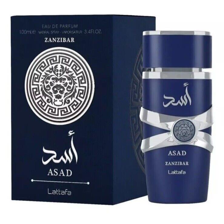 Asad Zanzibar Lattafa Men Eau de Parfum Spray 3.4 Oz