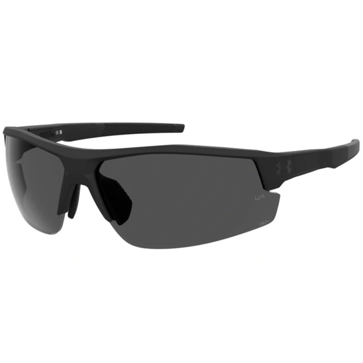 Under Armour Ansi Z87+ Semi-rimless Mt Black Wrap Sunglasses UASKILLZG-0003-KA - Frame: Matte Black, Lens: Grey