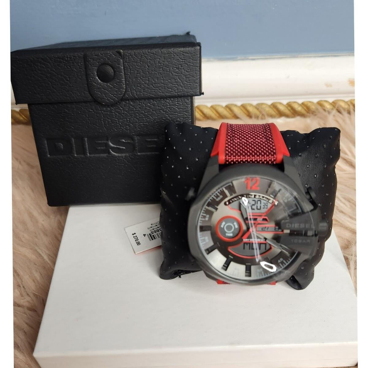 Diesel Mega Chief Analog-digital Red Nylon and Silicone Watch