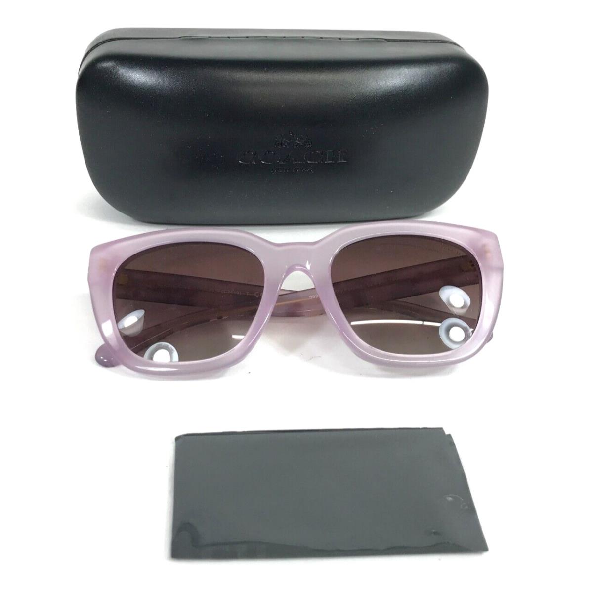 Coach Sunglasses HC8318 C3449 5696E2 Milky Purple Cat Eye with Brown Lenses