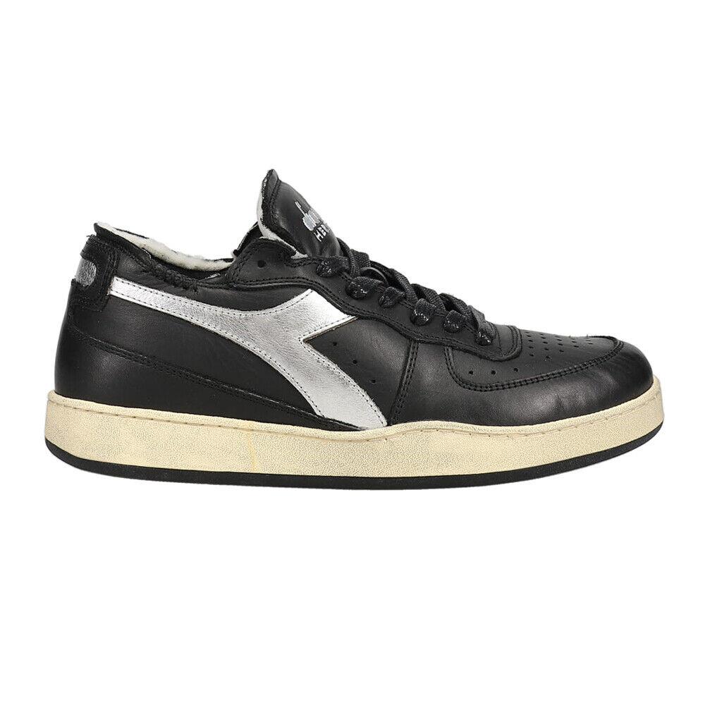 Diadora Mi Basket Row Cut New Moon Lace Up Mi Basket Row Cut Moon Lace Up Mens Black Sneakers Casual Shoes 177