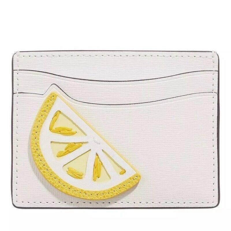 Kate Spade New York Women`s Lemon Novely Drop Cardholder White