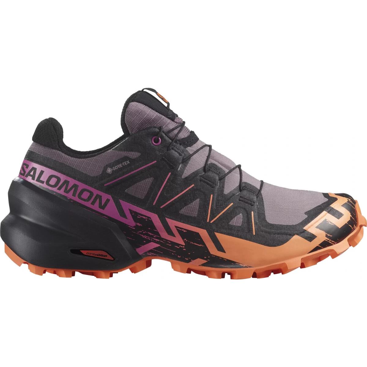 Salomon Women`s Speedcross 6 Gore-tex Trail Running Shoe Select Size - Moonscape/Black/Bird Of Paradise