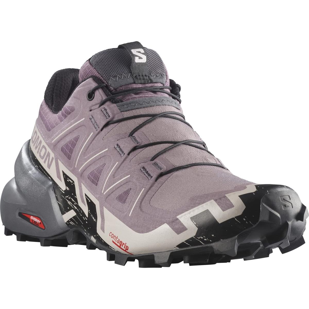 Salomon Speedcross 6 Hiking Shoes Womens Sz 7.5 Moonscape/black/ashes of Roses - Moonscape/Black/Ashes of Roses