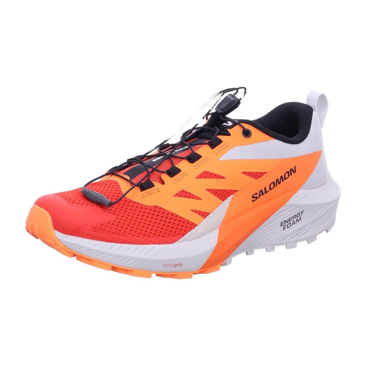 Salomon Men`s Sense Ride 5 Lunar Rock Shocking Orange Fiery Red 11 - Lunar Rock Shocking Orange Fiery Re