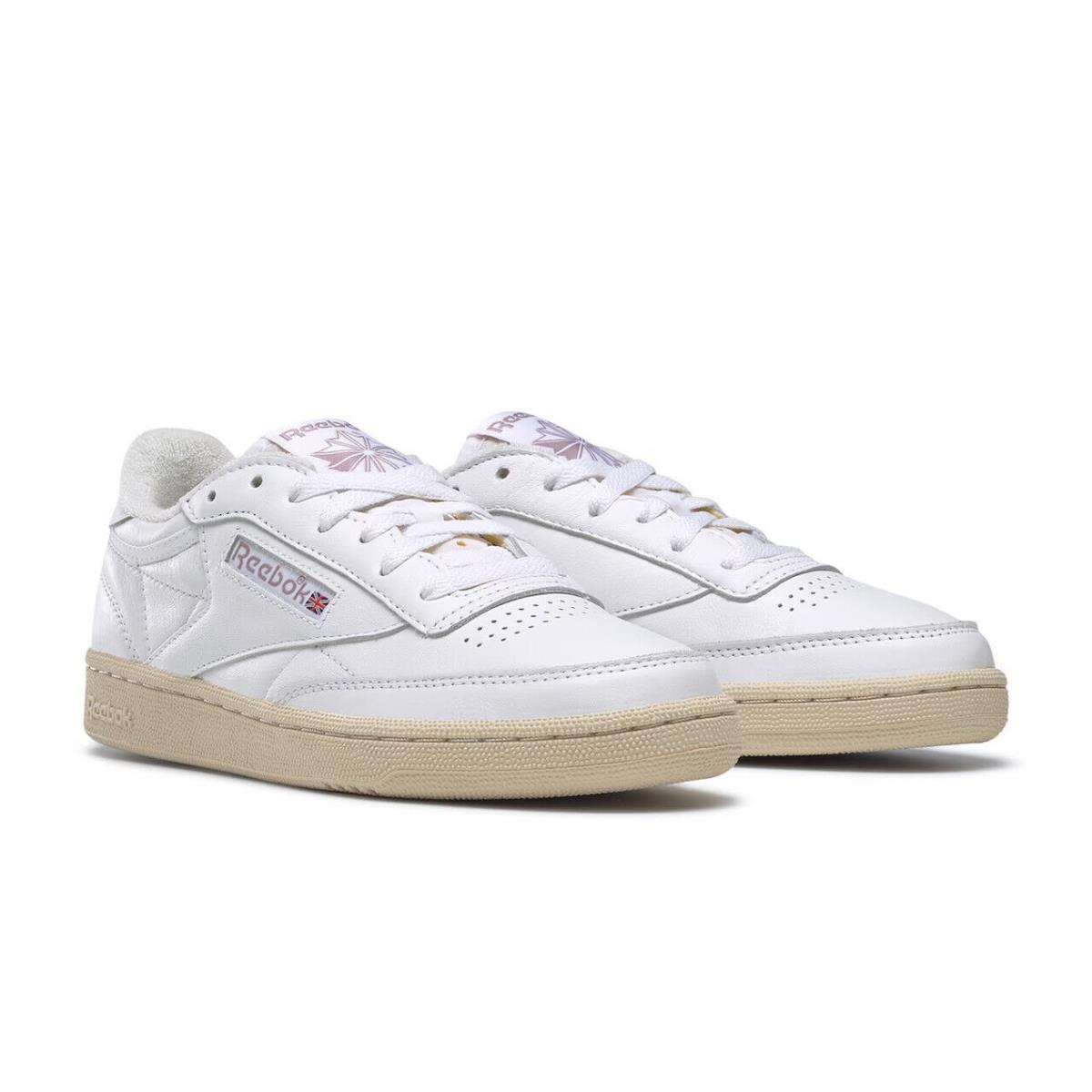 Womens Reebok Club C 85 Vintage White Leather Sneaker Shoes