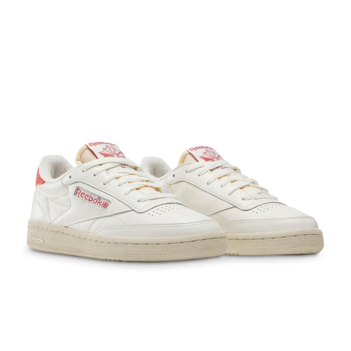 Womens Reebok Club C Vintage Chalk White Leather Sneaker Shoes - White