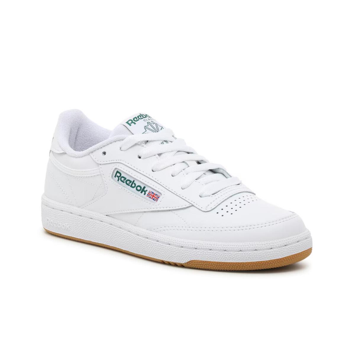 Womens Reebok Club C 85 White Green Leather Sneaker Shoes