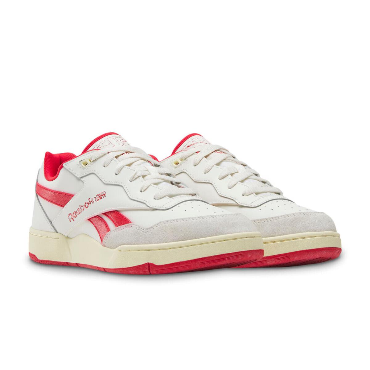 Womens Reebok BB 4000 II Off White Red Leather Basketball Shoes