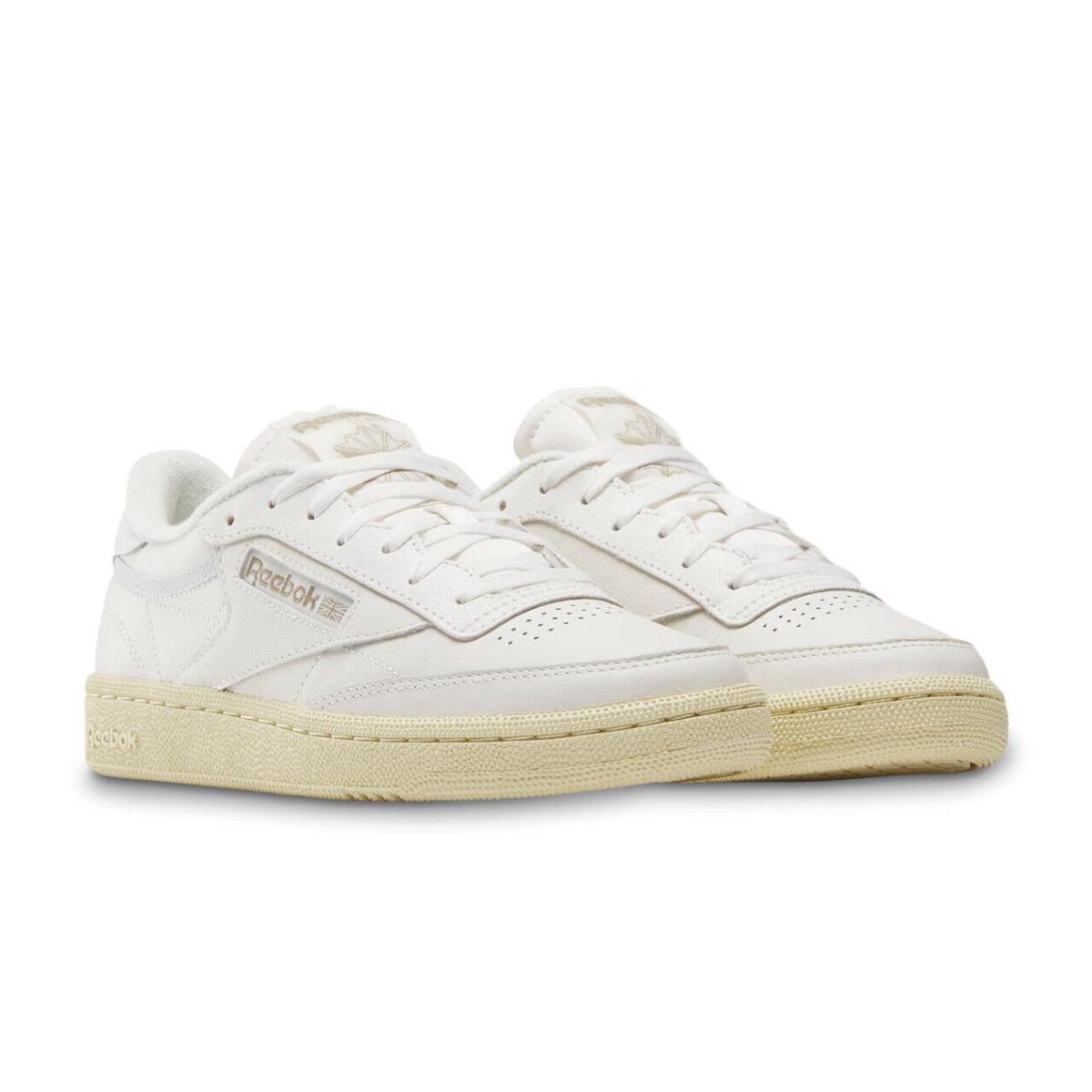 Womens Reebok Club C 85 Off White Leather Sneaker Shoes - Ivory