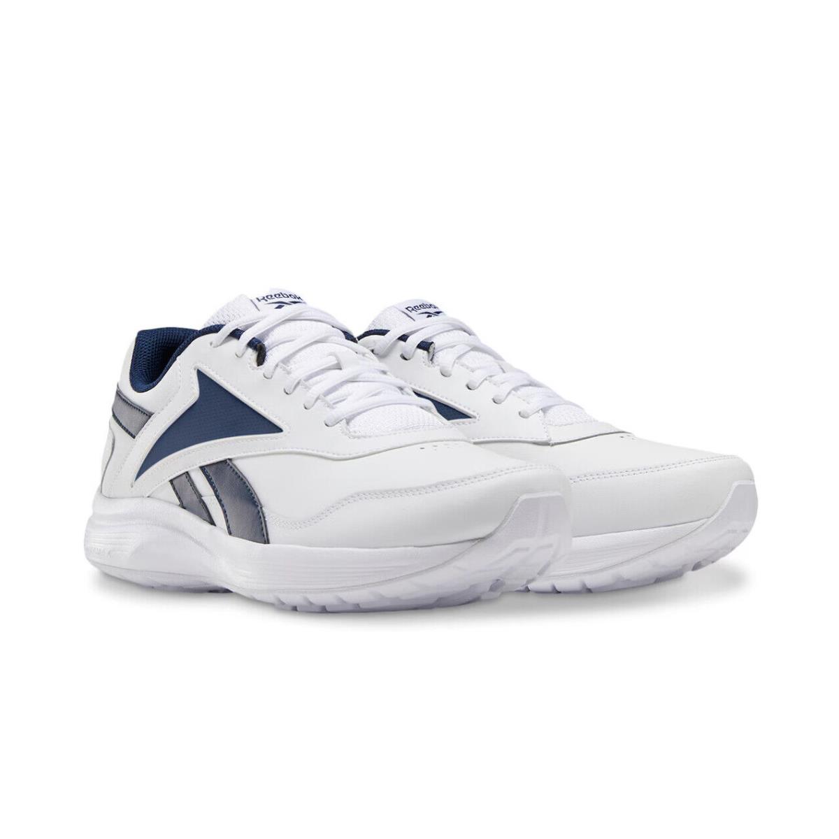 Mens Reebok Walk Ultra 7 Dmx Max Wide White Leather Walking Shoes - White