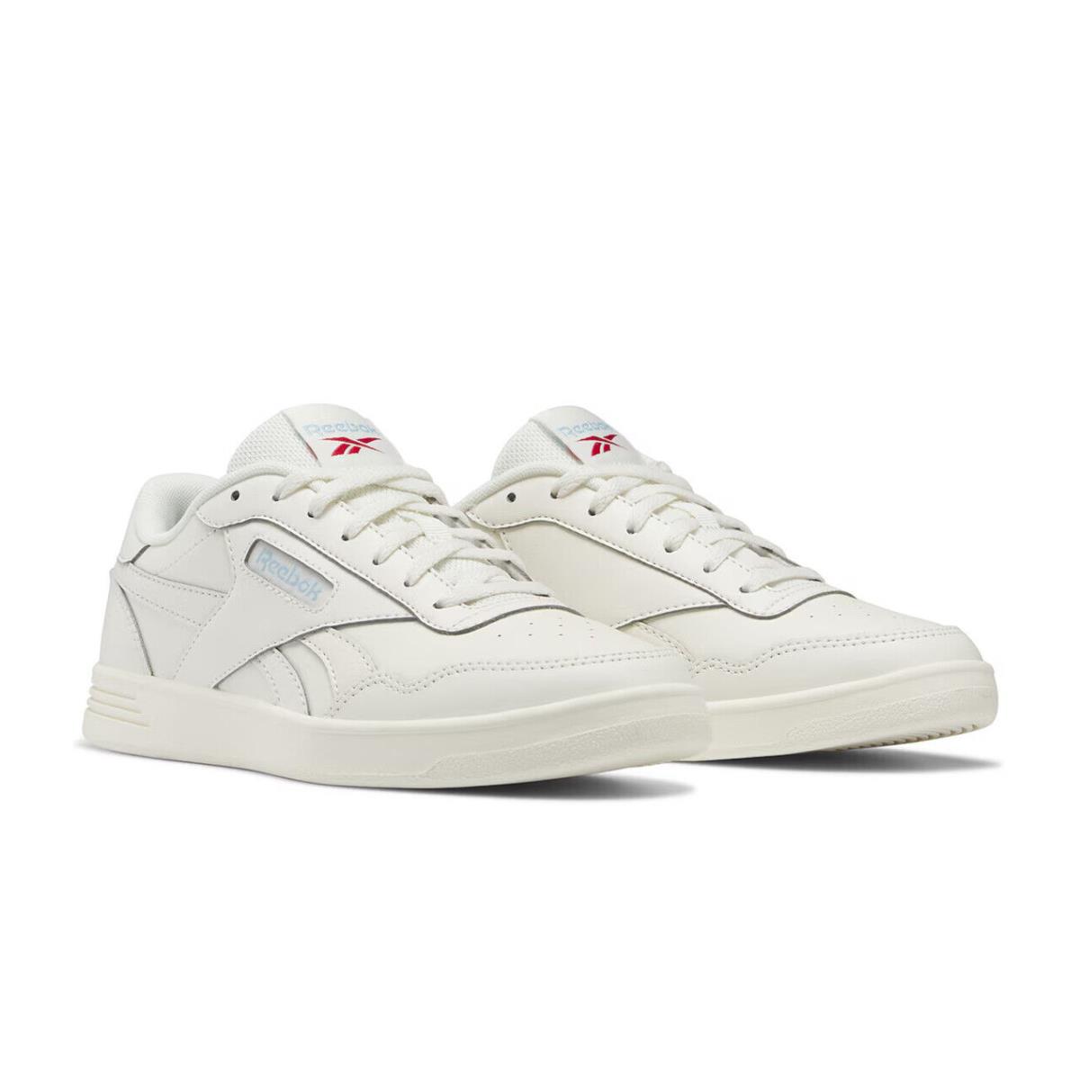 Womens Reebok Court Advance Chalk Blue Leather Sneaker Shoes - Ivory