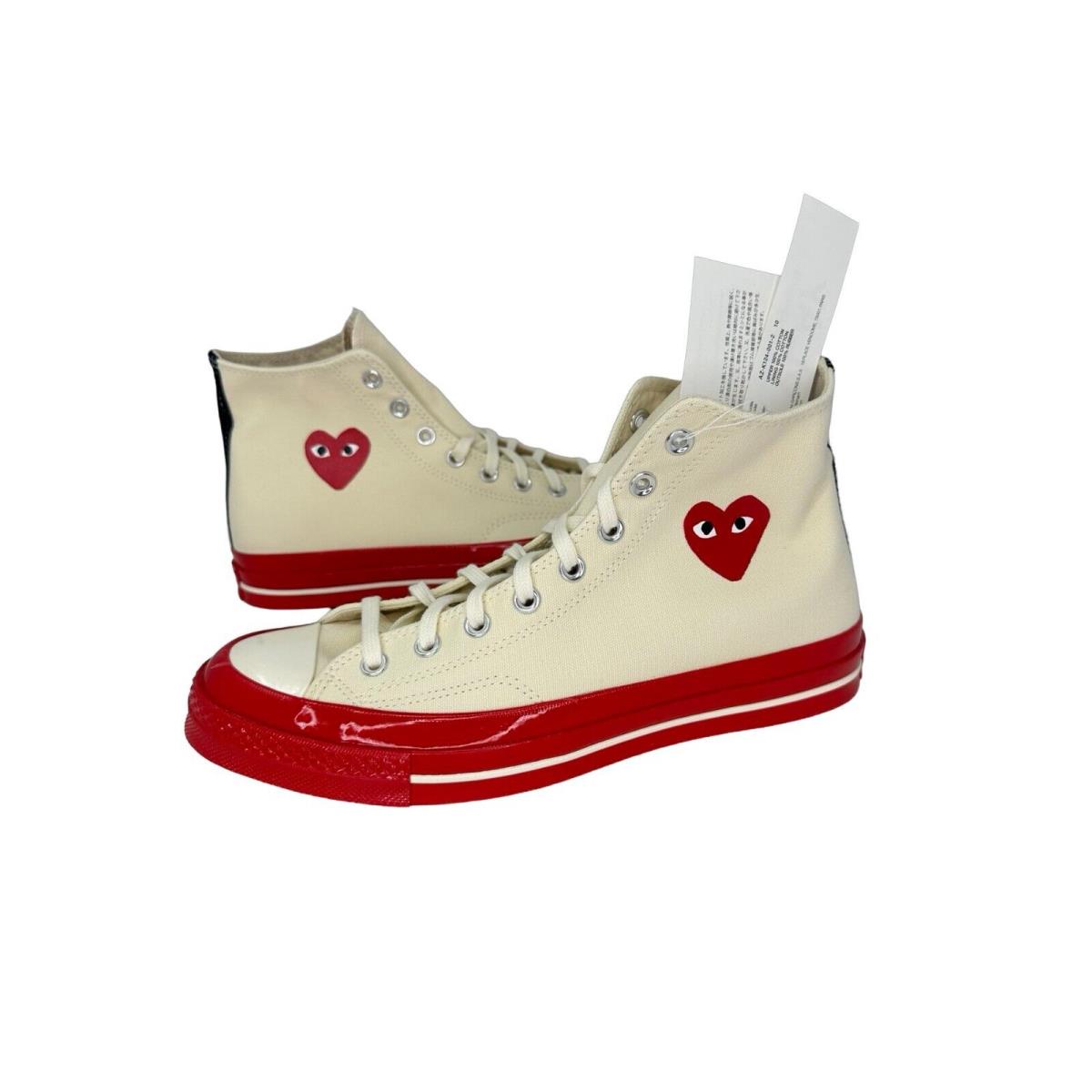 Converse Comme Des Gar Ons Play x Chuck 70 High Pristine Red Sneakers A01794C