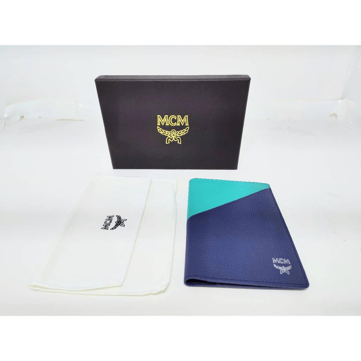 Mcm Leather Two Color Passport Wallet with Dust Cover