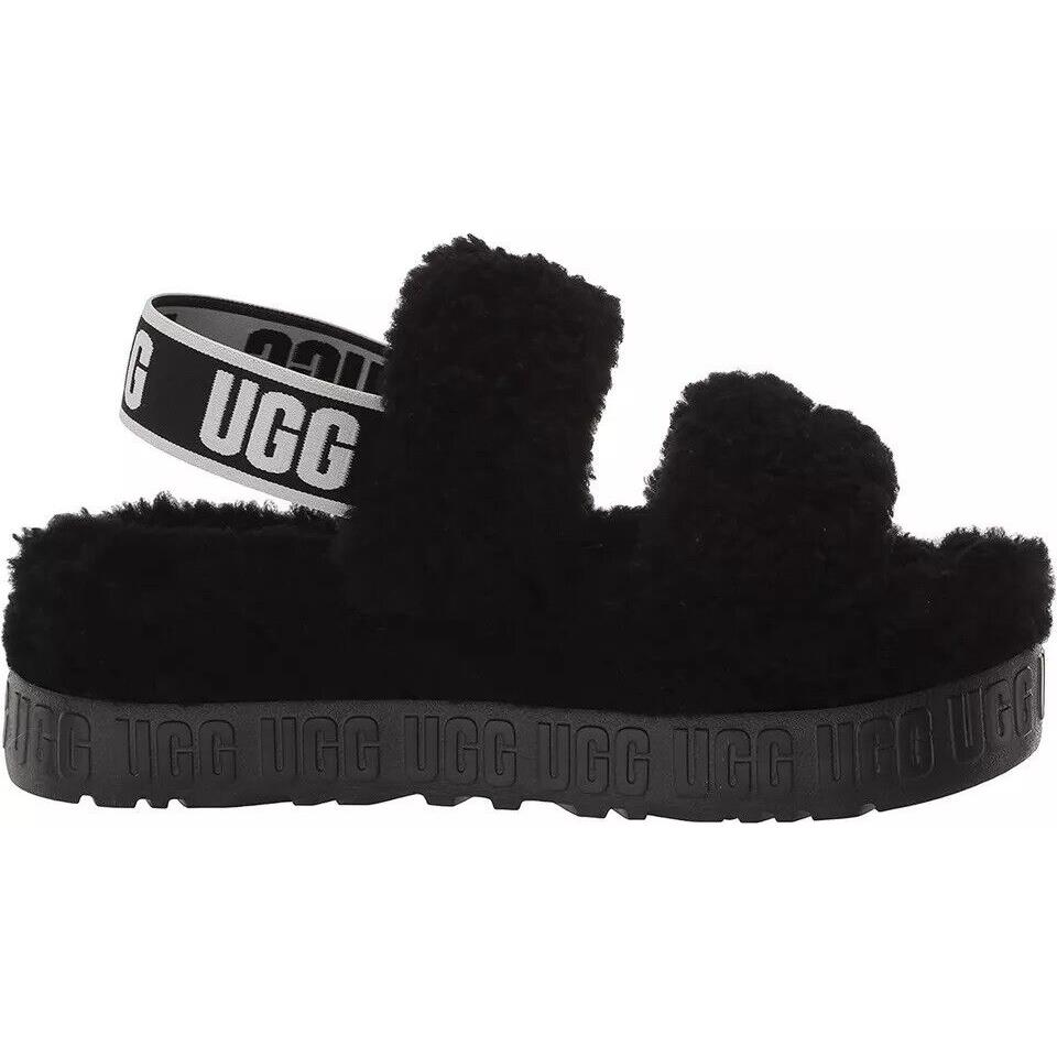 Women`s Ugg Oh Fluffita Platform Slippers Black 1120876BLK