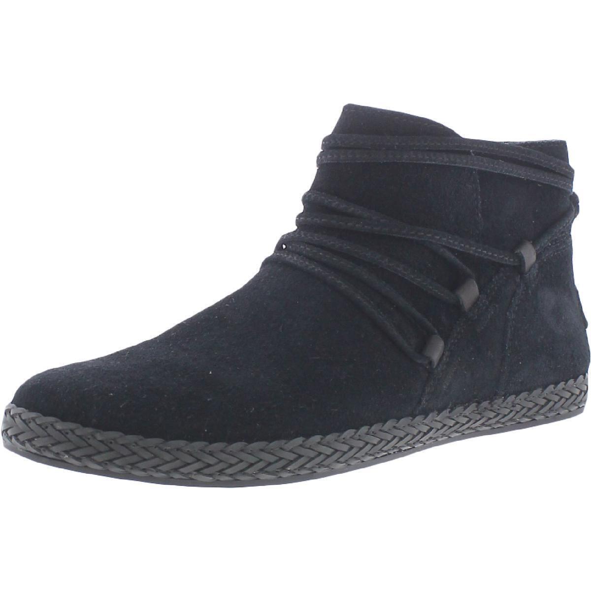 Ugg Womens Rianne Suede Braided Espadrille Ankle Boots Shoes Bhfo 5156 - Black Suede