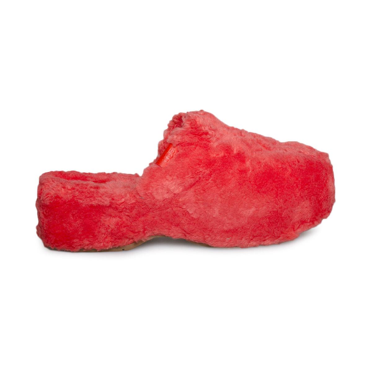 Ugg Fuzz Sugar Clog Red Current Fur Slippers Women`s Shoes Size US 7