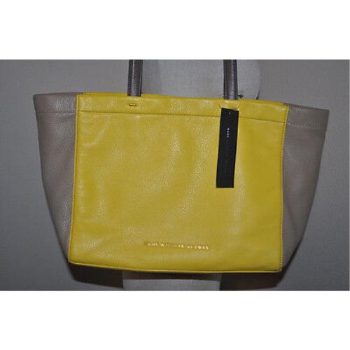 Marc by Marc Jacobs What`s The T Tote Colorblock Leather Bag Canary Yellow Multi