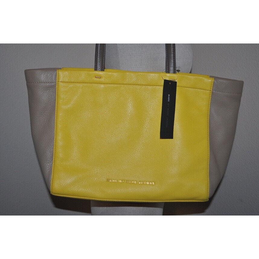 Marc by Marc Jacobs What`s The T Tote Colorblock Leather Bag Canary Yellow Multi