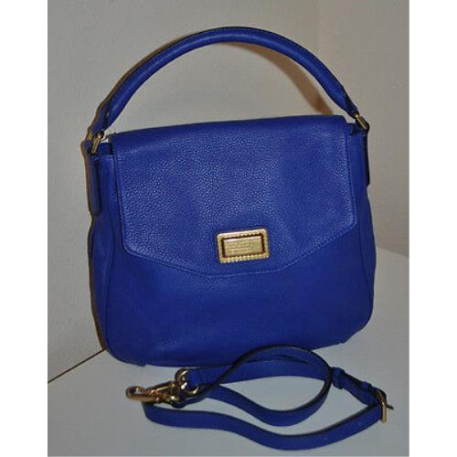 Marc BY Marc Jacobs Hobo Logo Blue Bauhaus Leather Crossbody Bag Tote Purse