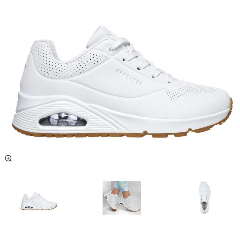 Skechers Uno Stand on Air White Sneaker Women`s Sizes 5-12/NEW