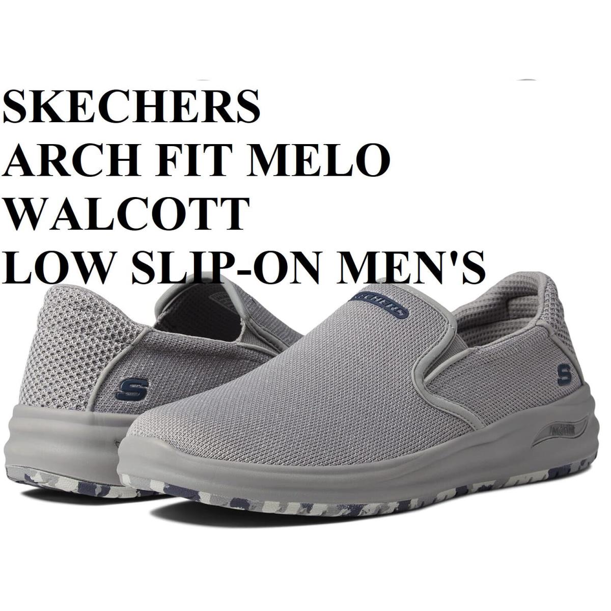 Skechers Arch Fit Melo Walcott Low Slip-on Casual Sneakers Men Shoes Size 13