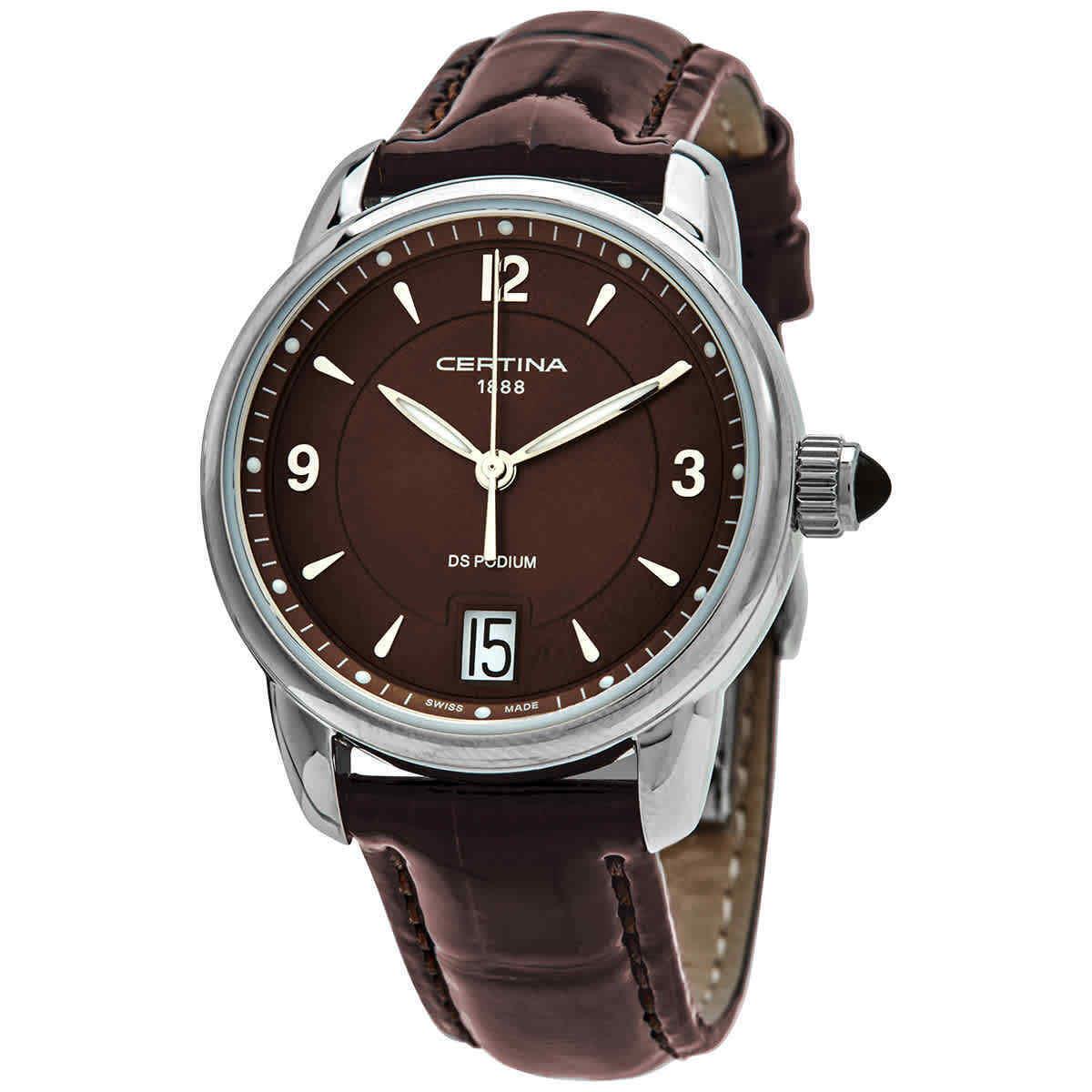 Certina DS Podium Brown Dial Brown Leather Ladies Watch C025.210.16.297.00