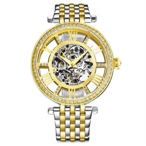 Stuhrling 3944 2 Delphi Automatic Skeleton Crystal Accented Womens Watch