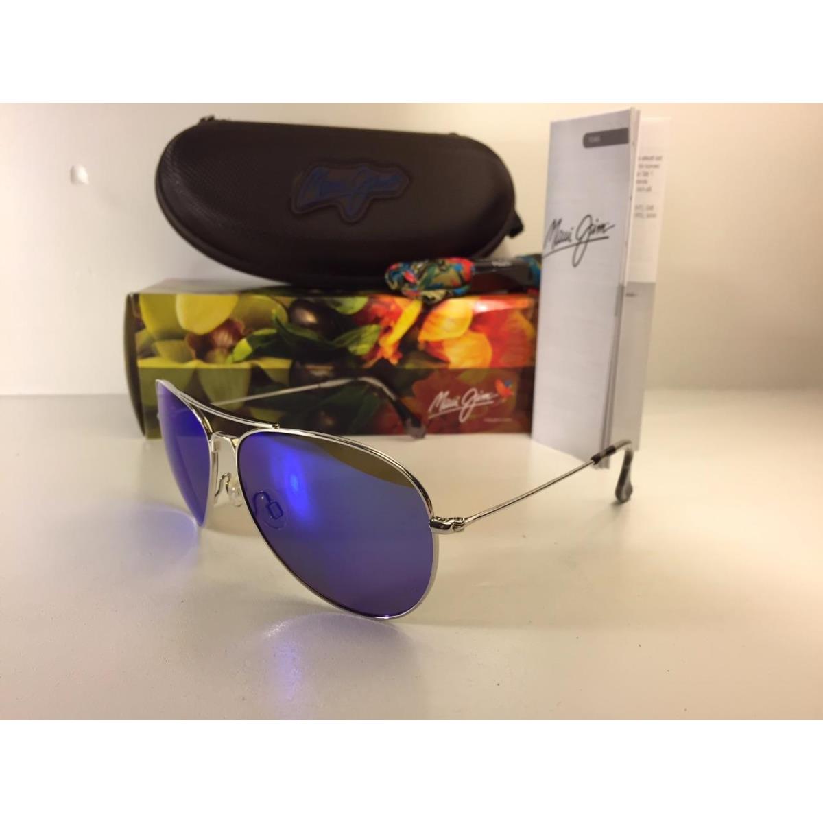 Maui Jim Mavericks Polarized Titanium Sunglasses B264-17 Silver/blue Hawaii