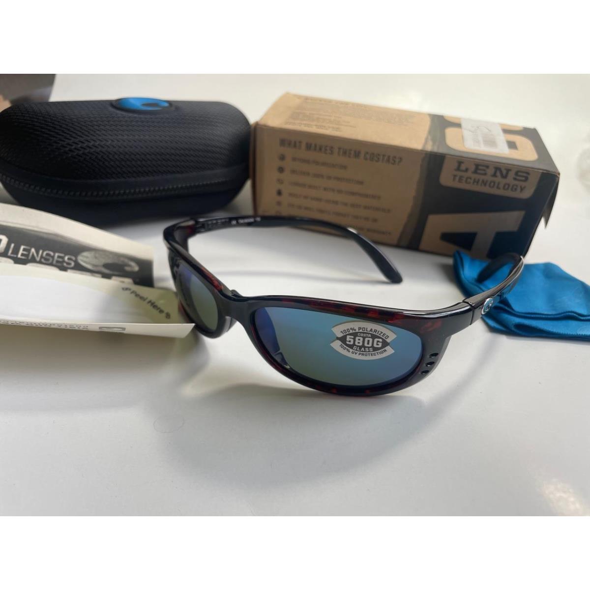 Costa Del Mar Fathom Polarized Sunglasses Global Fit Blue Mirror 580G Glass