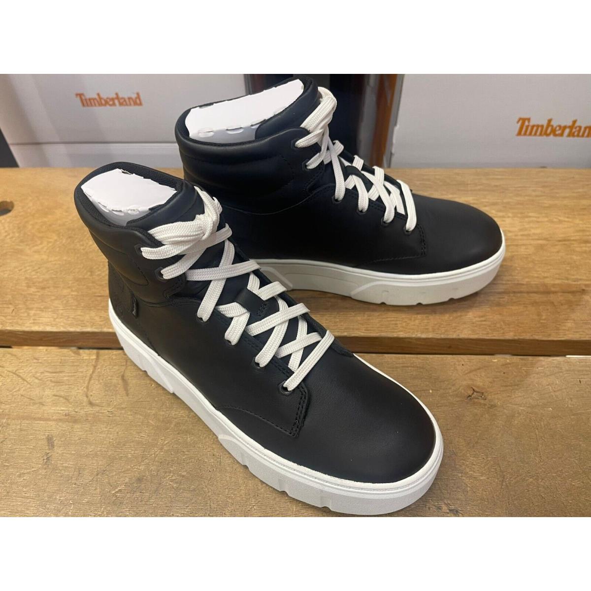 Timberland Women`s Laurel Court High Top Sneaker Black Full Grain A27EK-W02