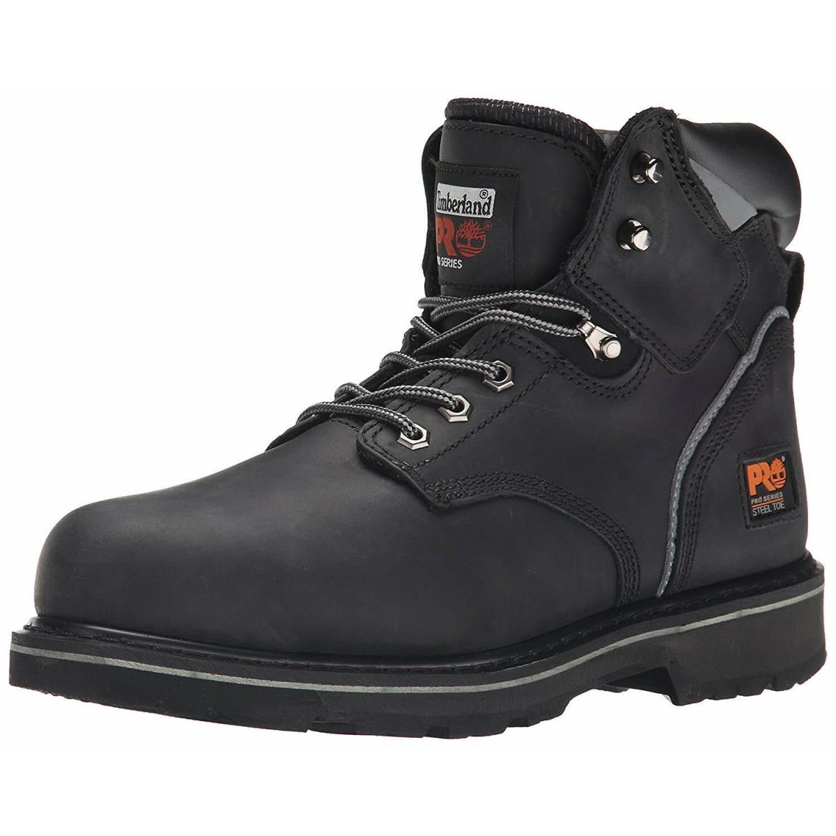 Timberland Pro Men`s Pitboss 6 Steel-toe Boot Brown Wheat or Black Black