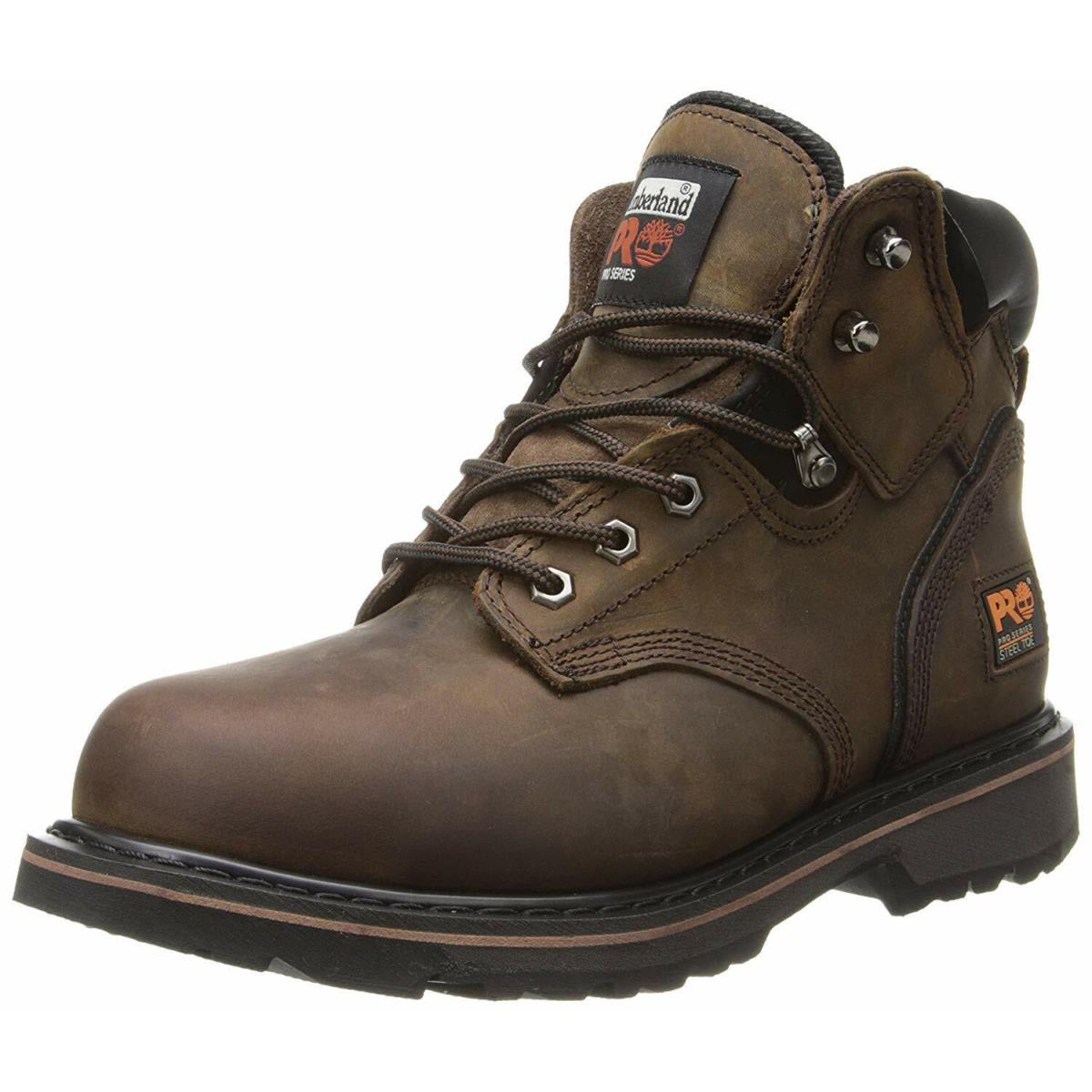 Timberland Pro Men`s Pitboss 6 Steel-toe Boot Brown Wheat or Black Brown