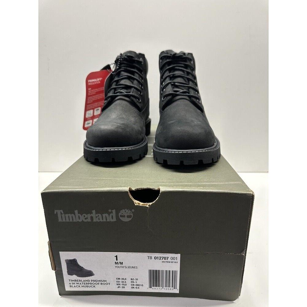 Timberland 6 Inch Waterproof Black Youth Outdoor Boots TB012707 001 DM