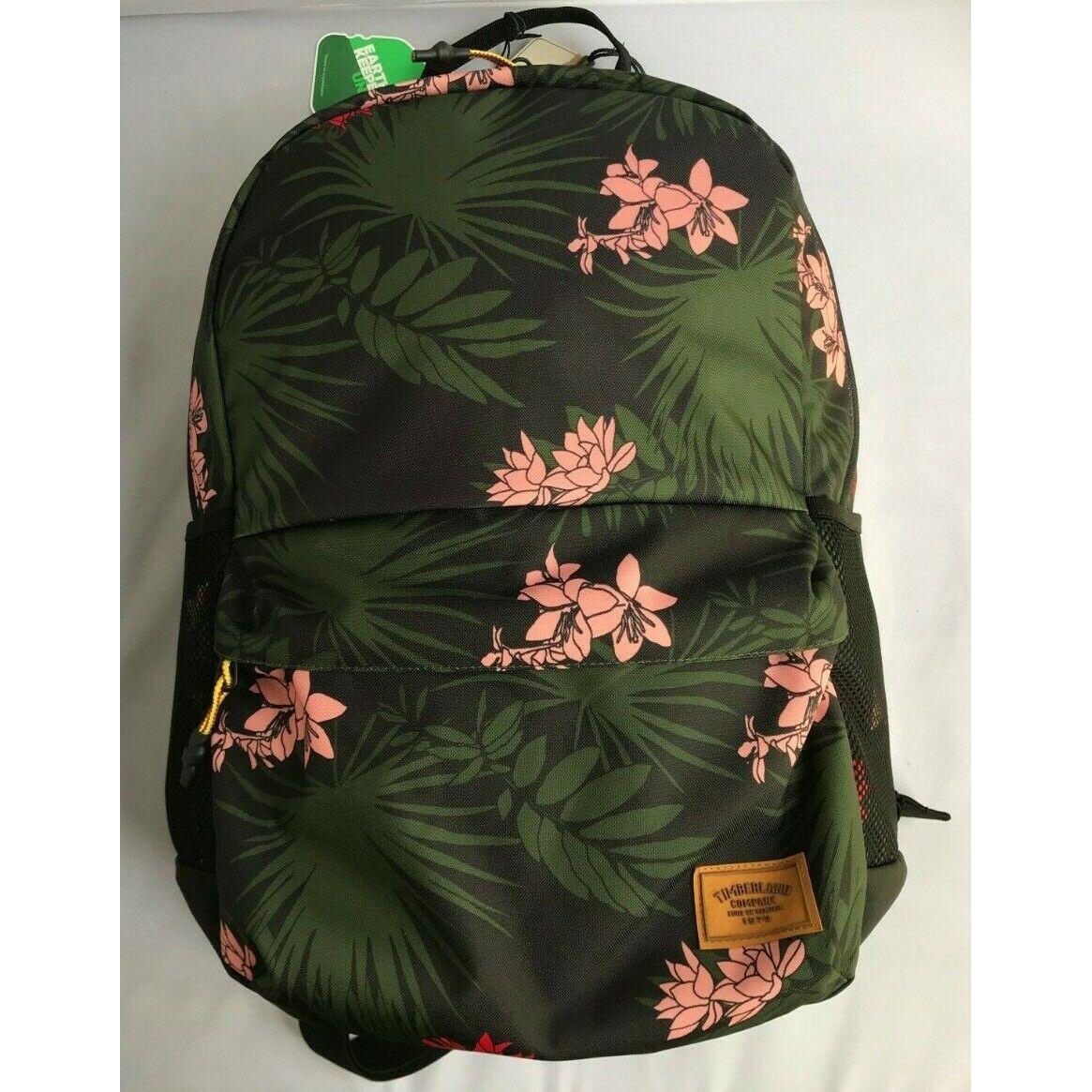 Timberland Classic Backpackblack Color / Flower Printed / Book Bag For Gril`s