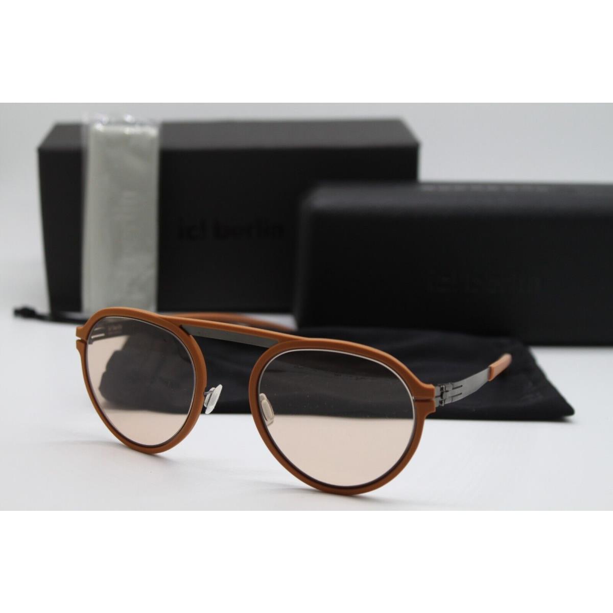 IC Berlin The Sidekick Graphite Caramel Sunglasses W/case 50-24