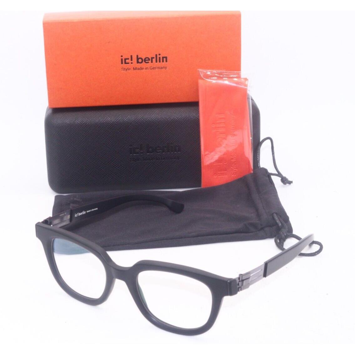 IC Berlin Model Gill Black Matte Frames Eyeglasses 50-22