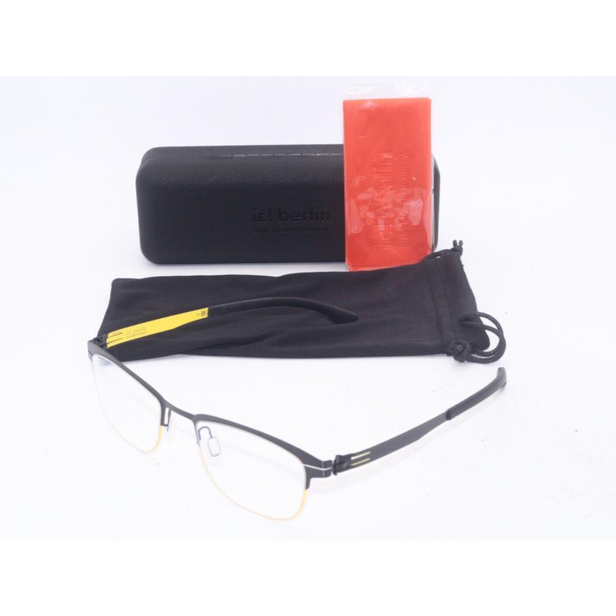 IC Berlin Model Sulley Acid Yellow Black Frames Eyeglasses 48-19