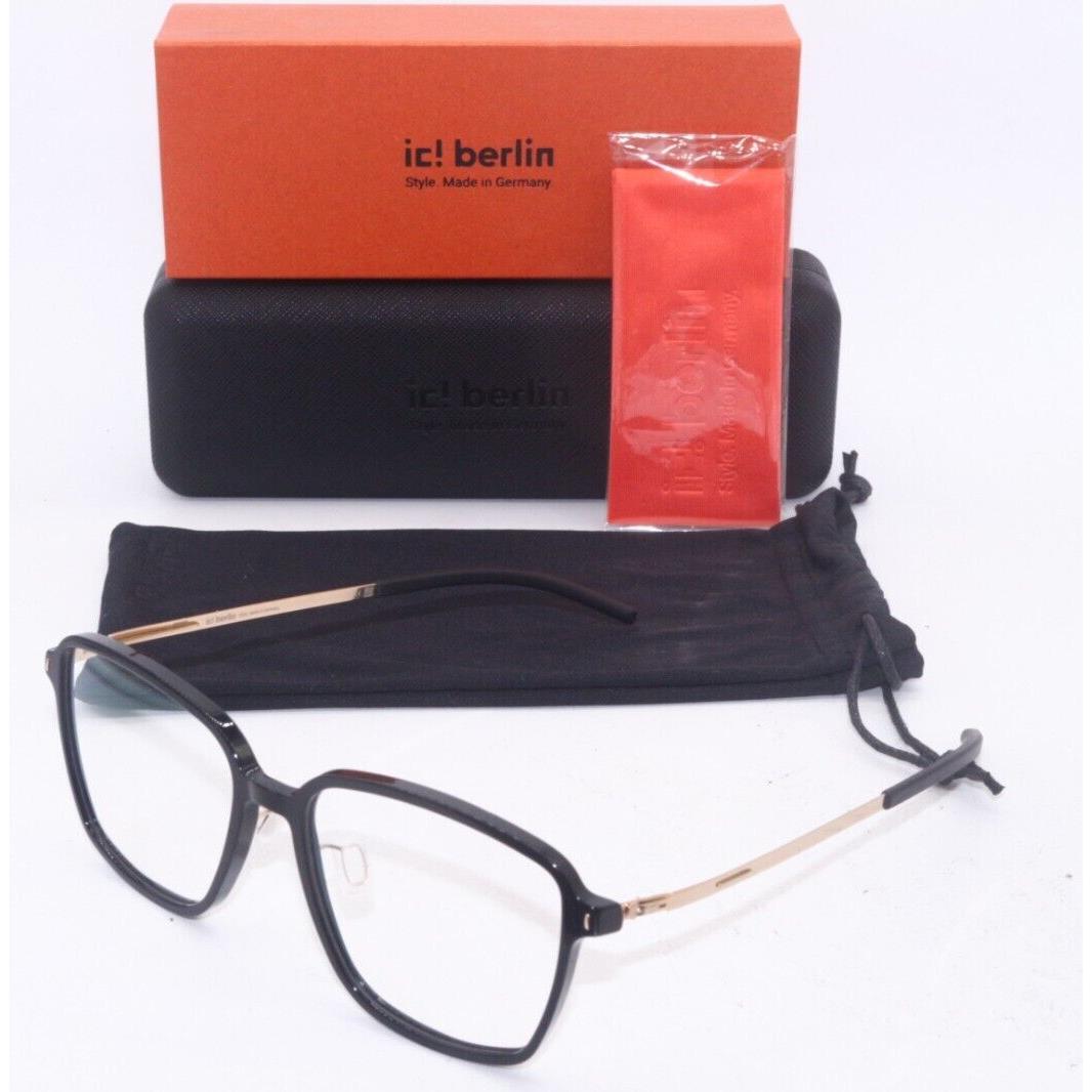 IC Berlin Model Marlene Gold Black Frames Eyeglasses 52-16