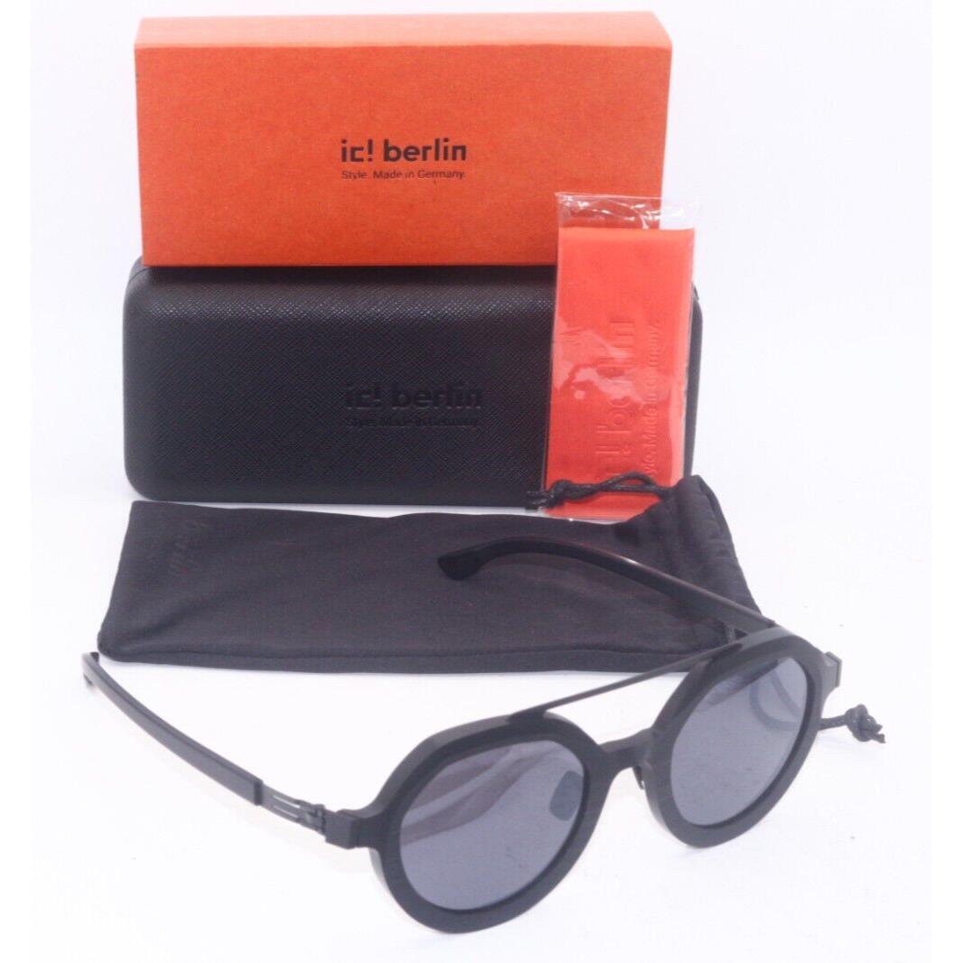 IC Berlin Model Edison Ecoblack Gunmetal Frames Sunglasses 47-23