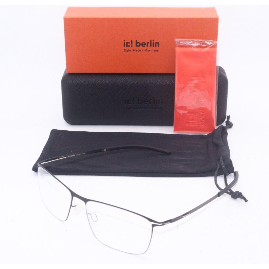 IC Berlin Model Asper Gunmetal Black Frames Eyeglasses 54-17