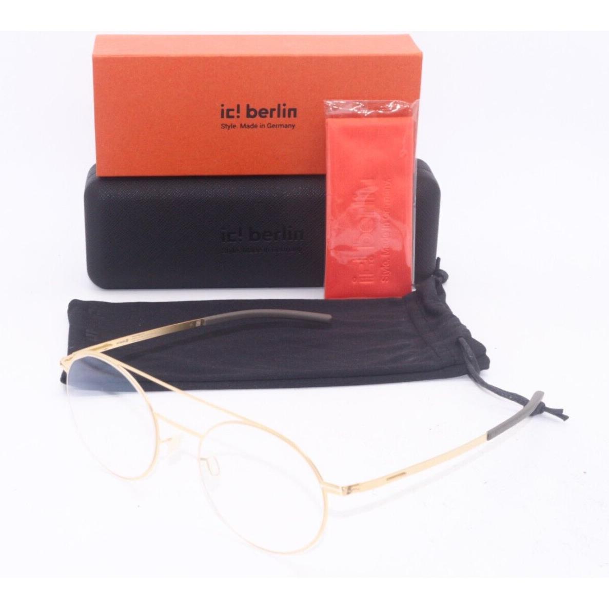 IC Berlin Model Hansa Gold Black Frames Eyeglasses 49-22