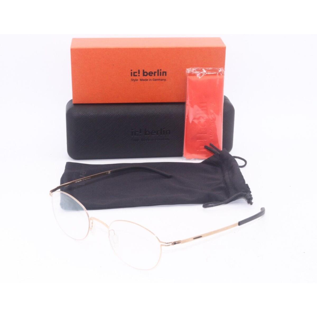 IC Berlin Model Emiyo Rose Gold Black Frames Eyeglasses 49-22