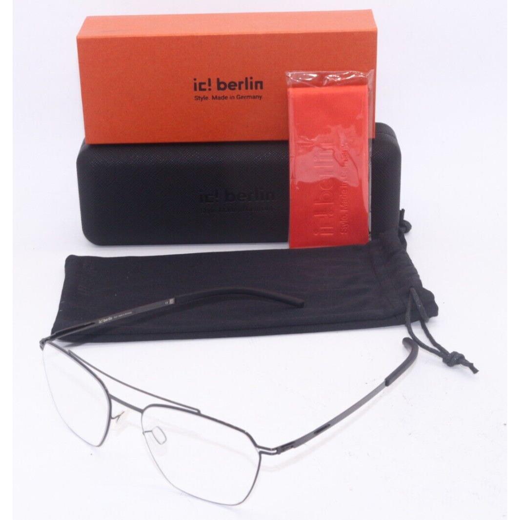 IC Berlin Model Lotso Gunmetal Black Frames Eyeglasses 49-17