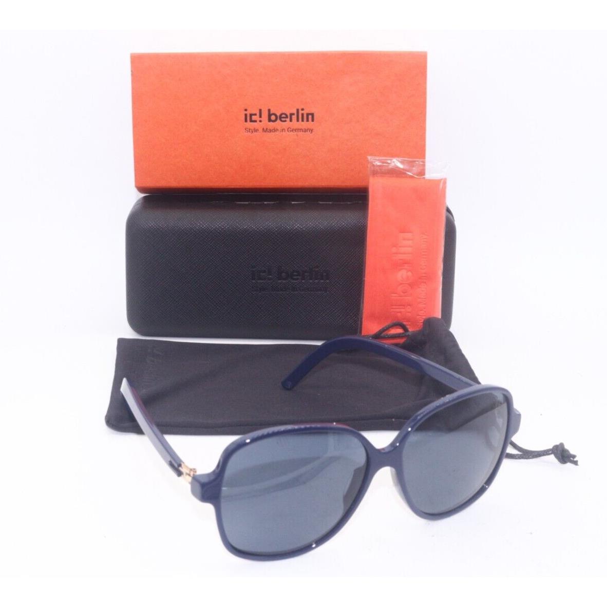 IC Berlin Model Margo Rose Gold Blue Frames Sunglasses 58-15