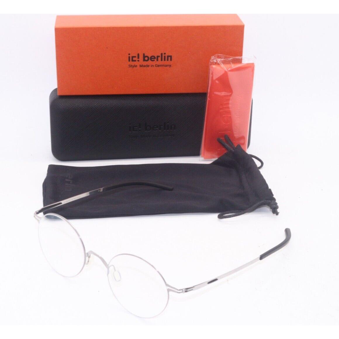 IC Berlin Model Pluto Chrome Black Frames Eyeglasses 44-20